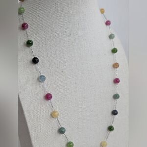 Artisan Tourmaline Station Necklace - J012